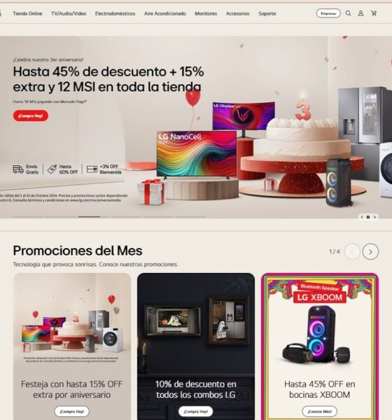 LG Electronics México celebra 3 años del lanzamiento de su tienda en línea con descuentos de hasta 45% y 12 MSI