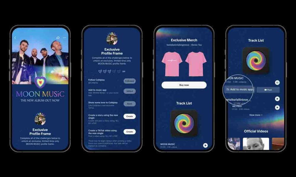 Coldplay y TikToklLanzan Moon Music: Experiencia interactiva única