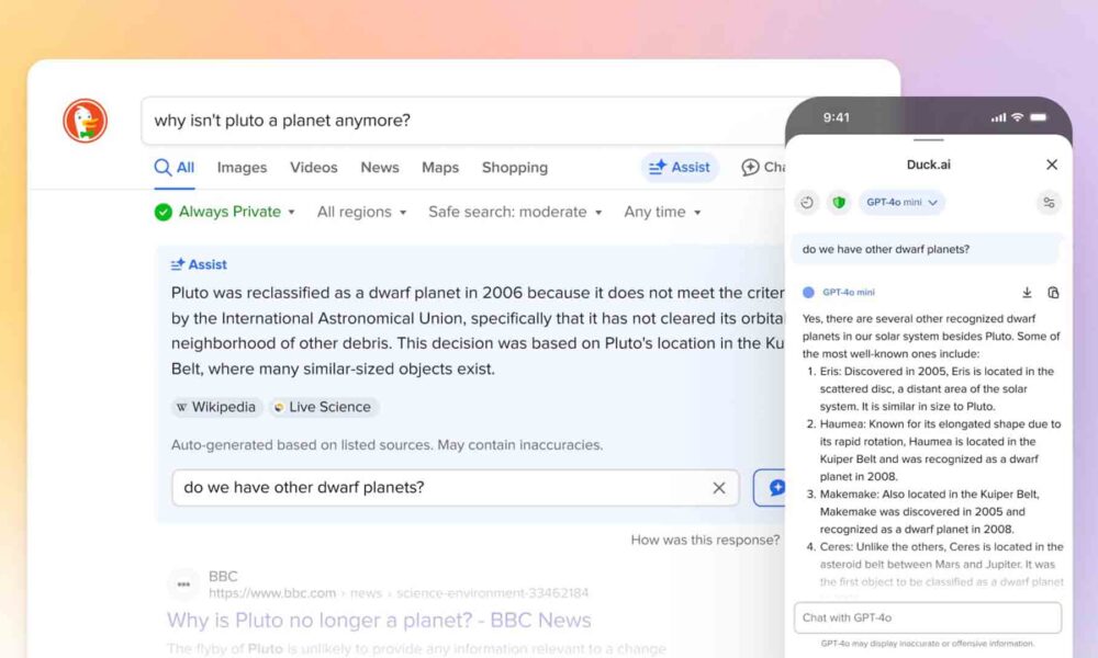 DuckDuckGo lanza nuevas funciones gratuitas de inteligencia artificial
