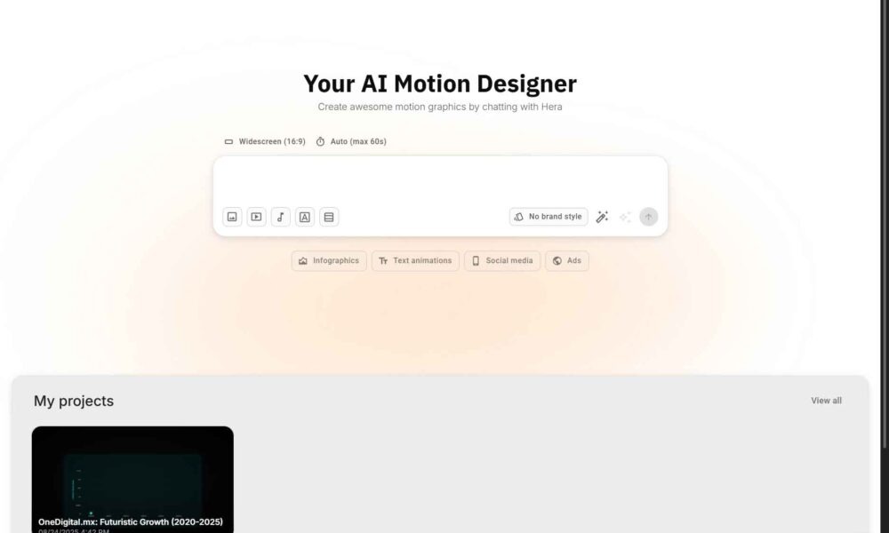 Hera: IA para gráficos animados y videos interactivos