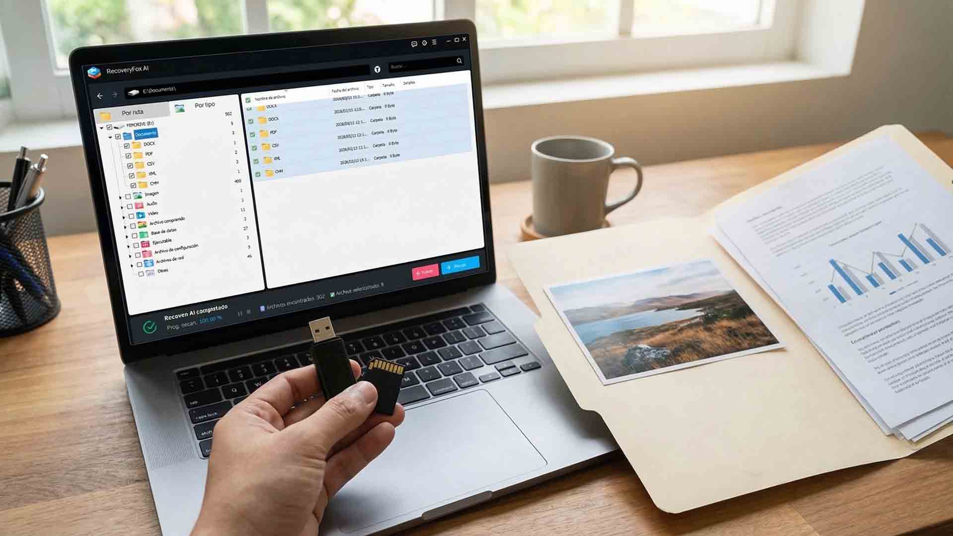 RecoveryFox AI: Recupera tus archivos perdidos con IA en 3 pasos