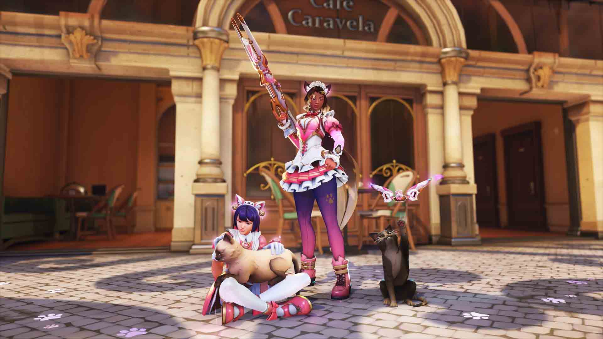 Revisión: Pink Cat Maid Cafe Bundle – Aspectos ultra felinos que transforman la experiencia en Overwatch