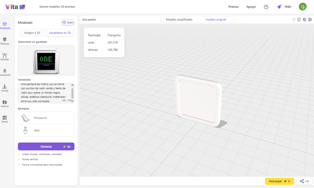 Vita3D: Generador de modelos 3D con inteligencia artificial