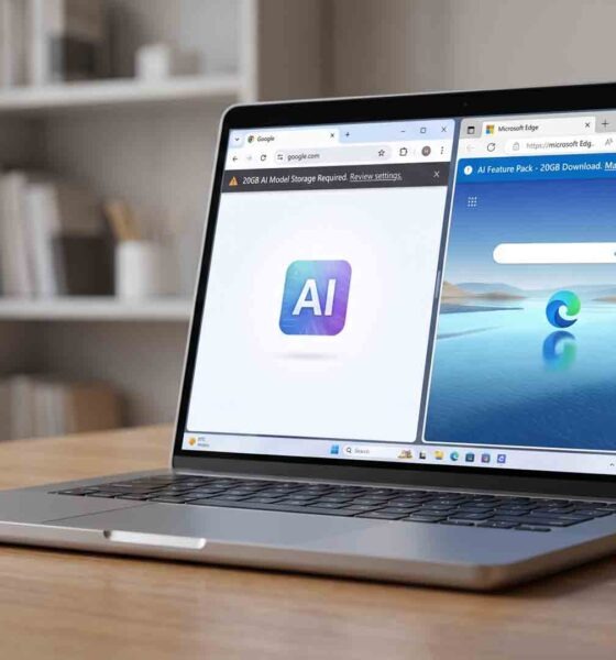 Google Chrome y Microsoft Edge exigen 20GB de almacenamiento para sus modelos de IA en Windows 11
