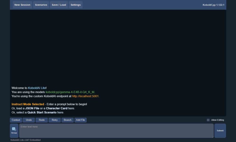 KoboldCpp estrena agente de IA integrado en su versión 1.122.1