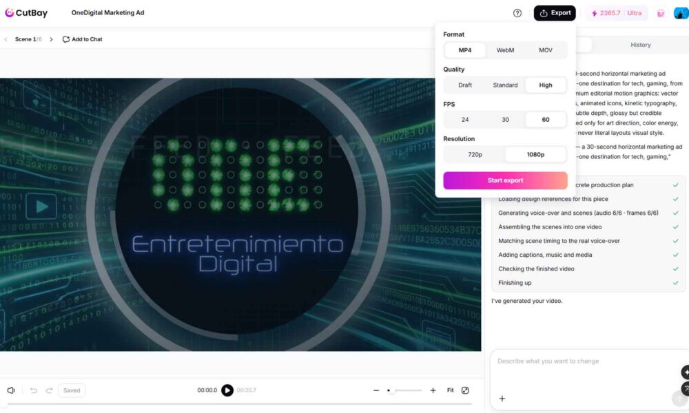 Revisión: CutBay – Creación de videos con IA mediante chat